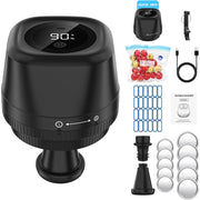 Electric Mason Jar Vacuum Sealer Kit, Tomkouni 4 in 1 Jar Vacuum Sealer for Wide and Regular Mouth Mason Jars, Automatic Stop Sealer for Jars Wine Bottle,Vacuum Bags Containers, Black