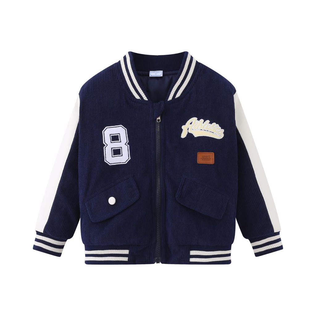 StarryHearts Kid's Varsity Letterman Winter Jacket - Blue, Size 2Y