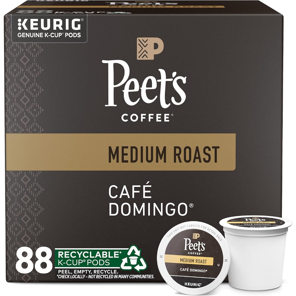 Peet's Coffee Café Domingo Medium Roast Keurig K-Cup Coffee Pods, 88ct