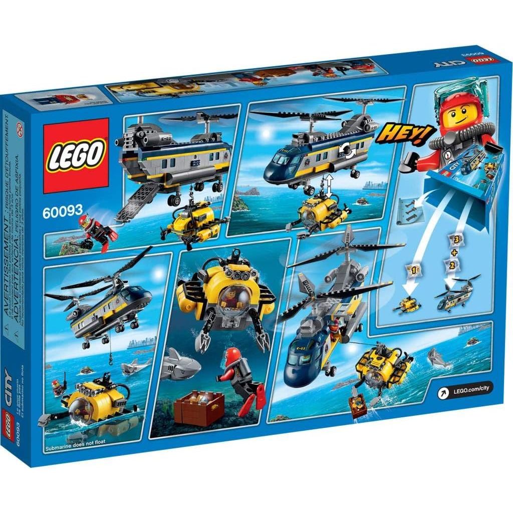 LEGO City Deep Sea Helicopter Building Set 60093, 388pcs, Ages 7 - 12, Retired - Damaged Box