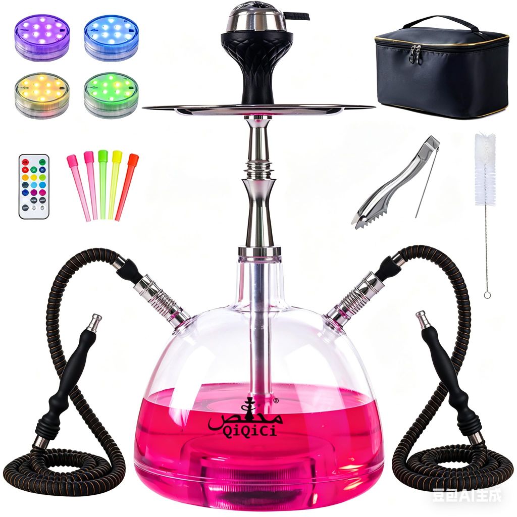 QiQiCi Modern 2 Hose Acrylic Bubble Hookah