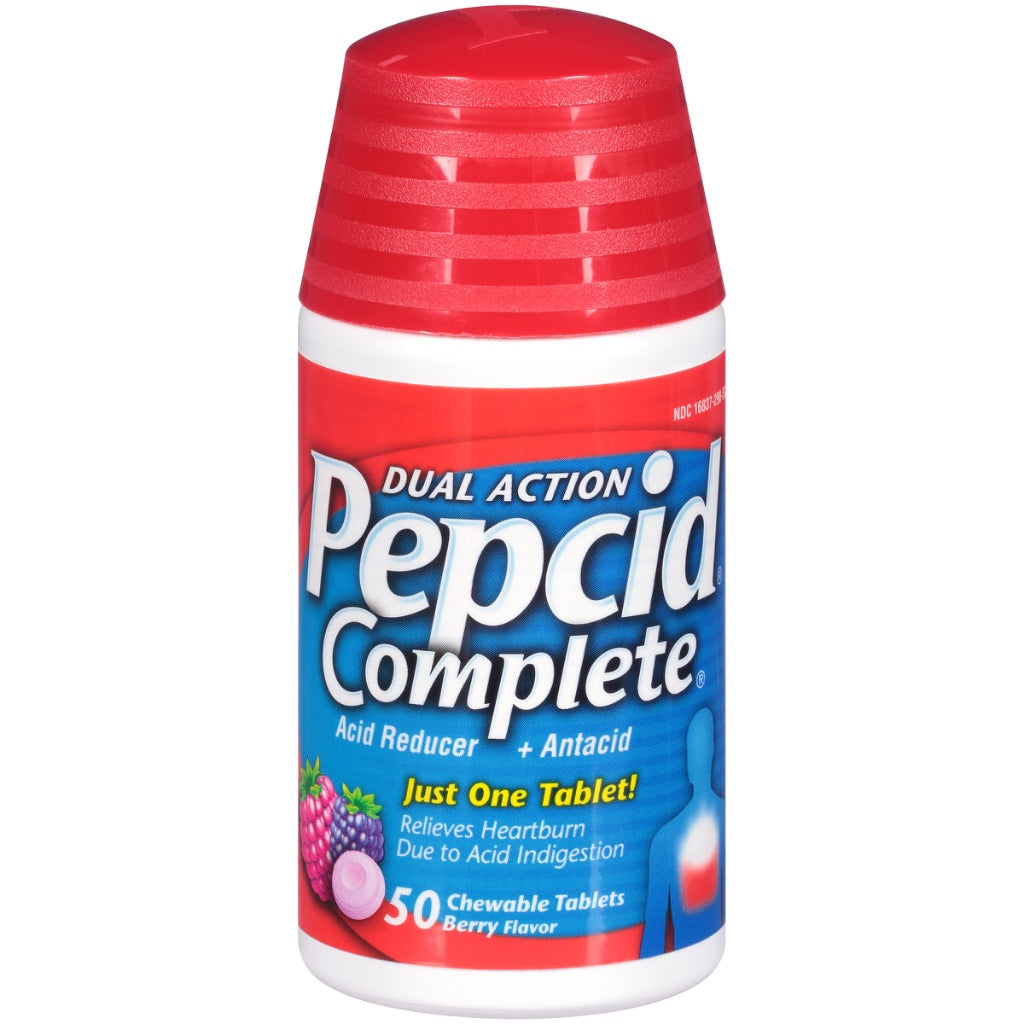 Pepcid AC Complete Dual Action Chewable Tablets - Berry Flavor - 50ct