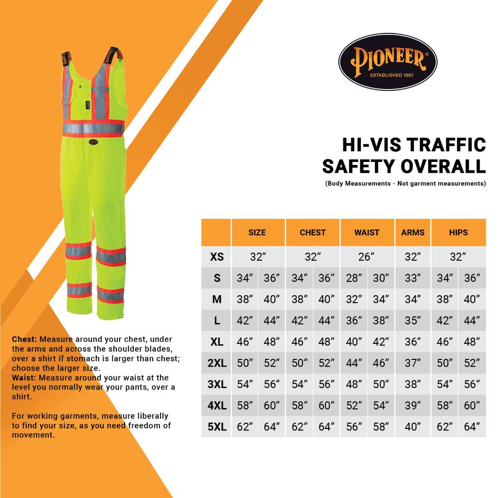 Pioneer High Visibility Reflective Traffic Safety Overalls - Bib Pants/Coveralls with Suspenders - Yellow/Green