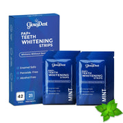 GlowyDent Teeth Whitening Strips – 21 Treatment (42 Strips), Pap+ Enamel-Safe Whitening Technology, Peroxide