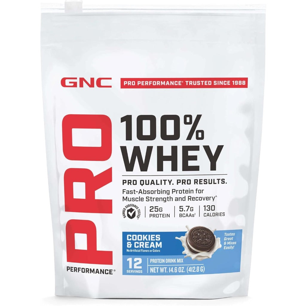 GNC Pro Performance 100% Whey Protein Powder - Cookies and Cream, 12 Servings