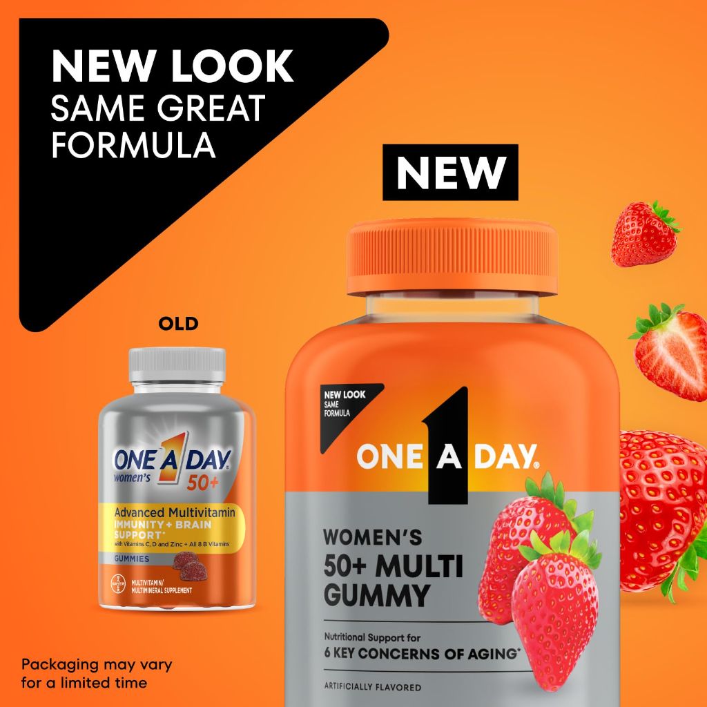 One A Day Multivitamin for Women 50 and Over, Women's Gummies for Immune Support | 110 Ct (Packaging May Vary)