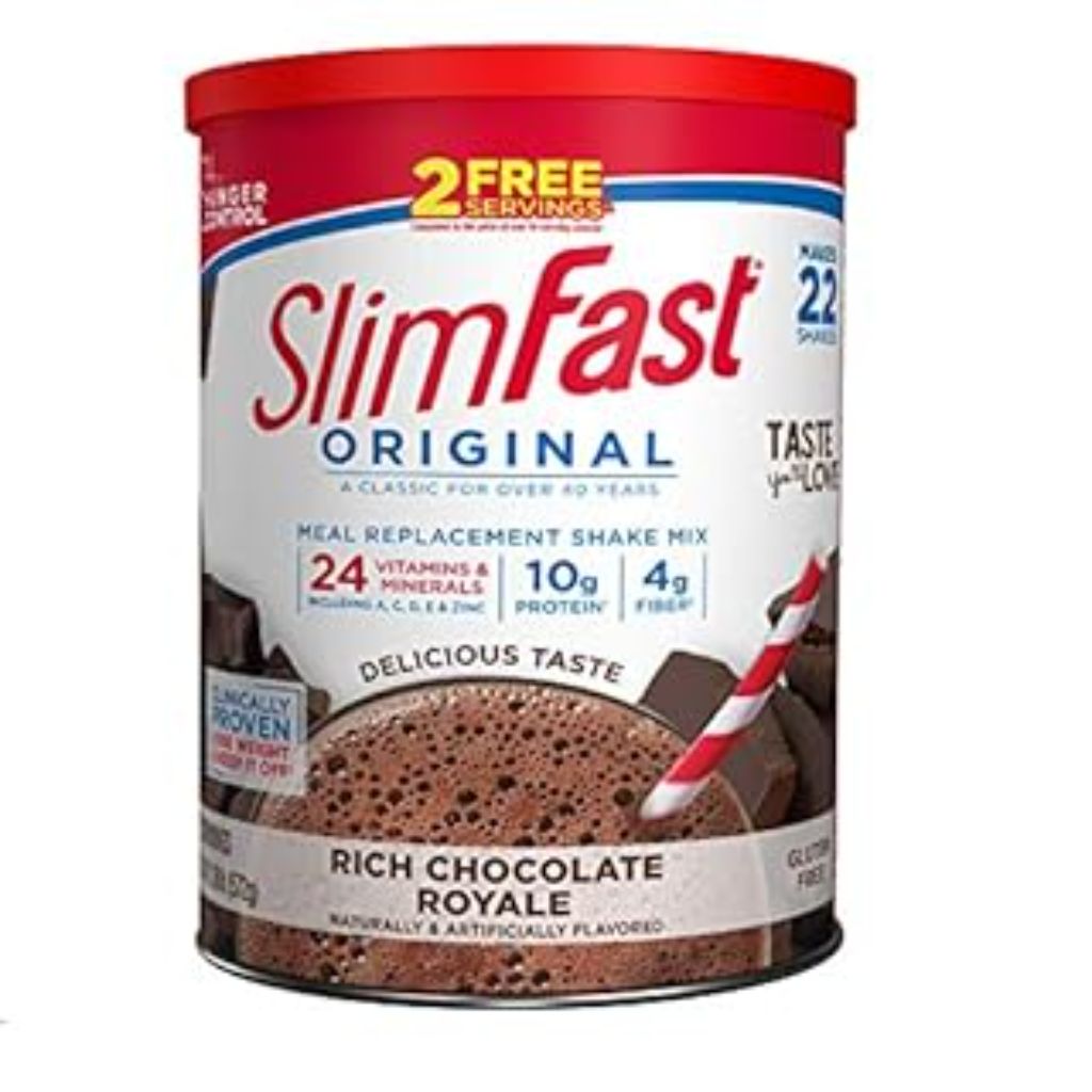 SlimFast Original Meal Replacement Shake Mix, Rich Chocolate Royale, 20.18 oz, 22 Servings