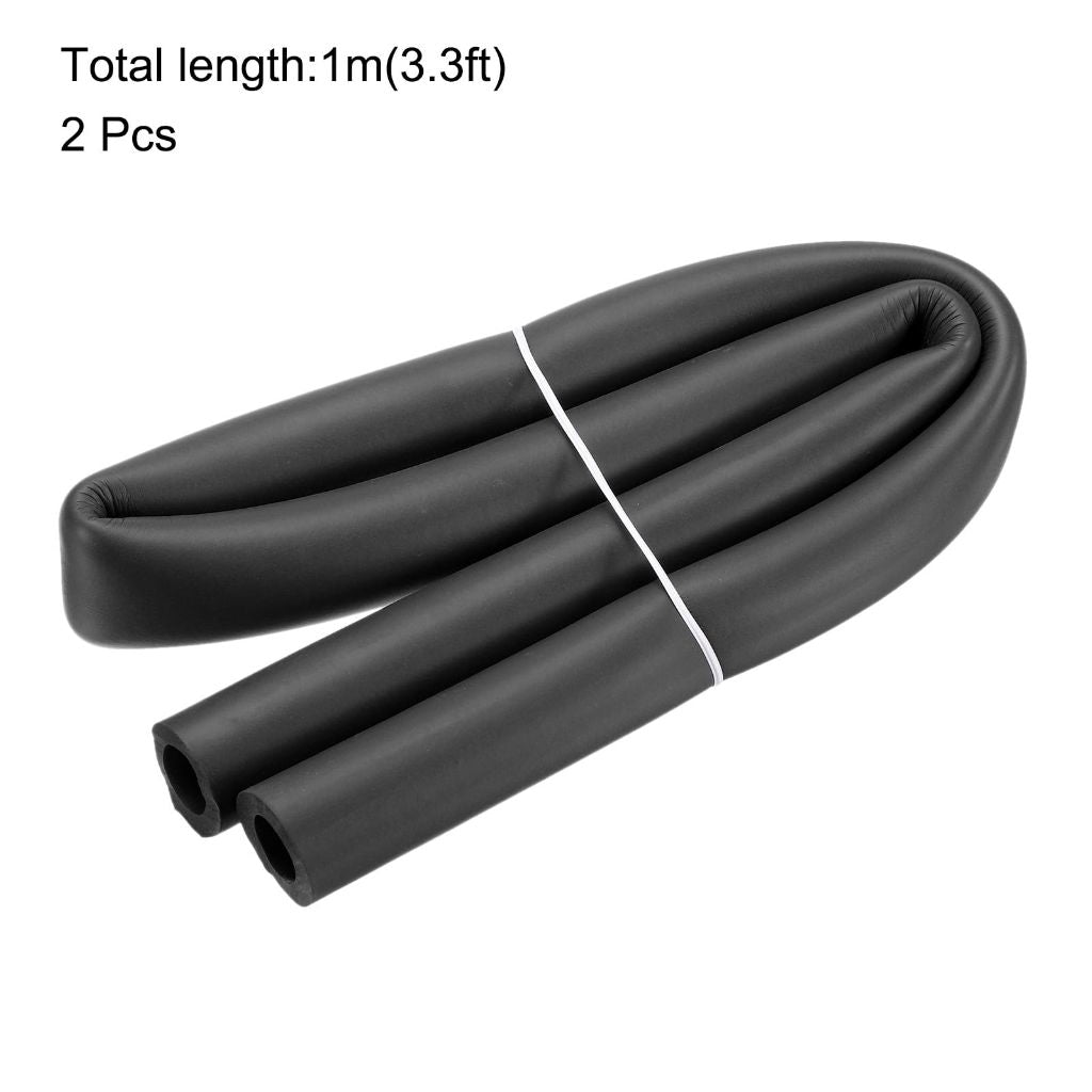 Uxcell 2pcs 3.3ft Pipe Insulation Tube 18mm ID 1 1/8 inch(28.5mm) OD Foam Tubing for Handle Grip Support, Black