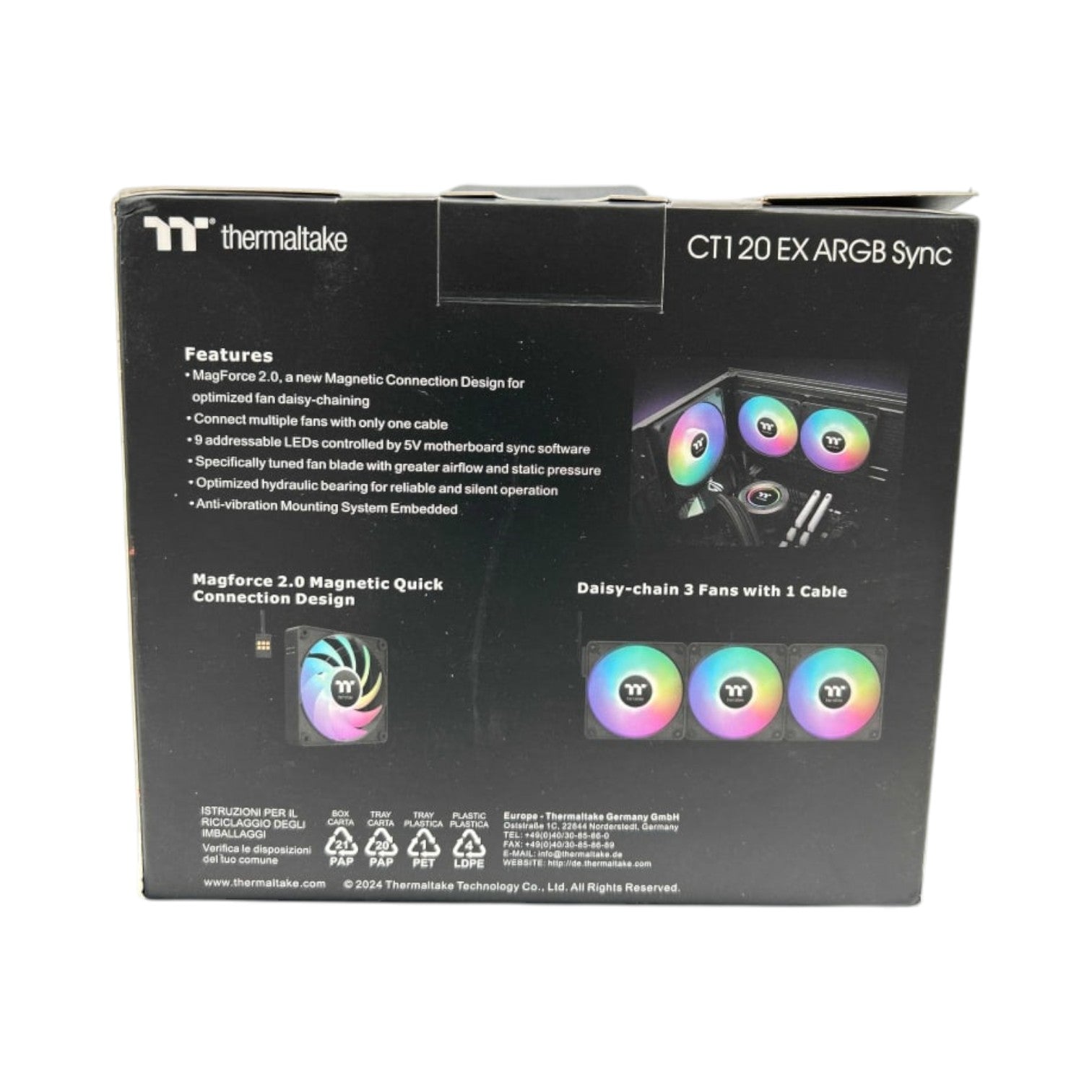 Thermaltake CT120 EX ARGB Sync PC Cooling Fan (3-Fan Pack)