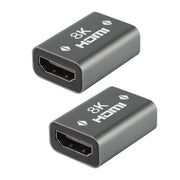 QIANRENON HDMI Female to Female Coupler 3D 8K@60Hz HDR Aluminum Alloy | Gray 2Pack