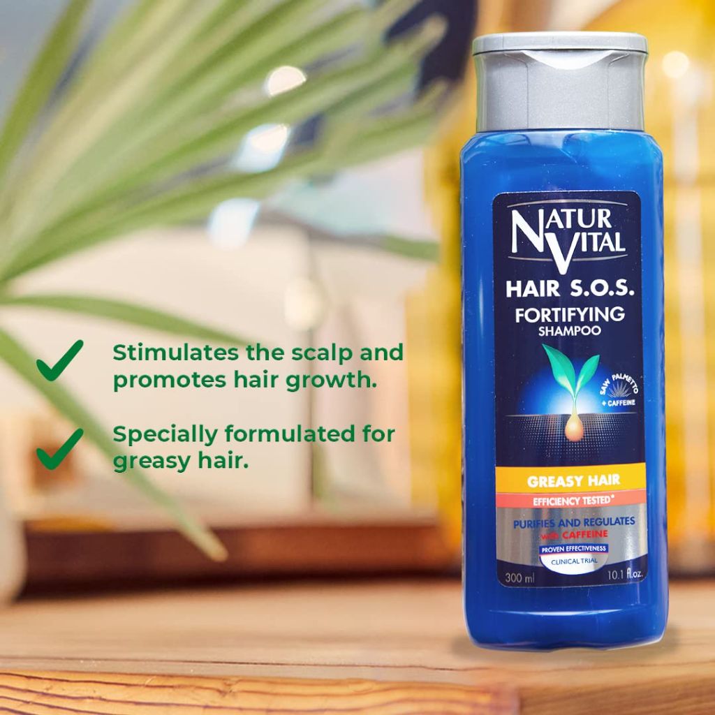 NaturVital Unisex Natural, Plant-based Hair SOS Revitalizing Shampoo for Greasy Hair