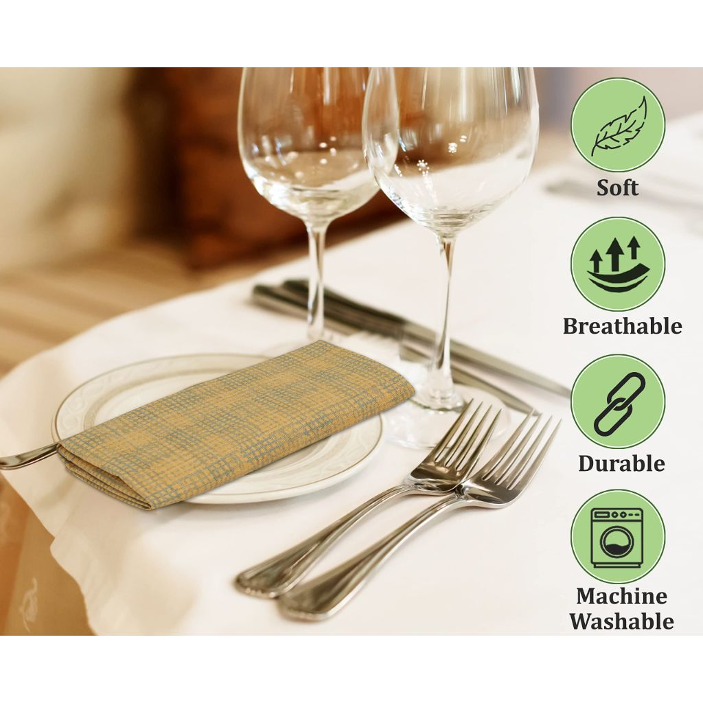 RUVANTI Cloth Napkins Set of 6 Cotton 100%, 18x18 Inches Napkins Cloth Washable