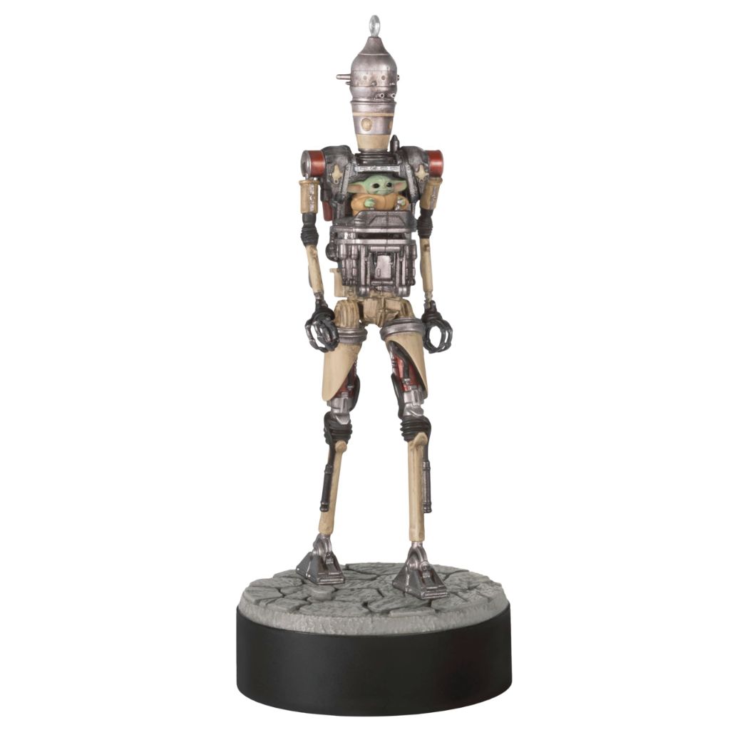 Hallmark Keepsake Christmas Ornament, Star Wars: The Mandalorian Grogu Operating IG-12 with Sound, Gifts for Star Wars Fans