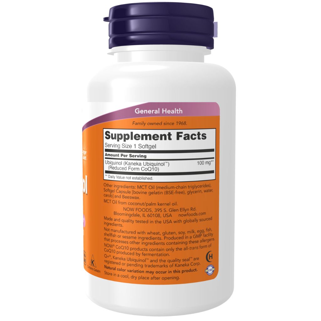 Now Supplements, Ubiquinol 100 mg, 120 Soft gels