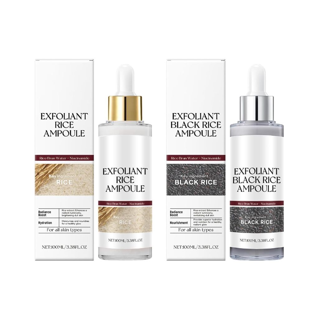 Peel Shot Glow Rice Exfoliating Ampoule Set - Black & White Rice for Brightening & Glowing Skin, 50mL ea.