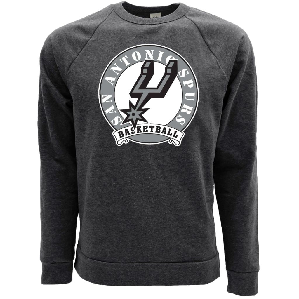 San Antonio Spurs NBA Officially Licensed Tri-Blend Crewneck Sweatshirt Black, Medium