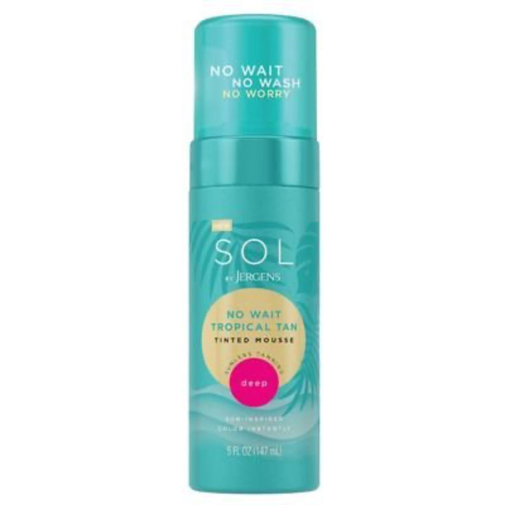 Sol by Jergens Sunless Self Tanner Mousse, No Wait Tropical Tan, Deep - 5oz