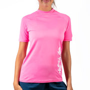 Kanu Surf Women's Breeze UPF 50+ Short Sleeved Active Rashguard & Workout Top, Breeze Pink, Medium