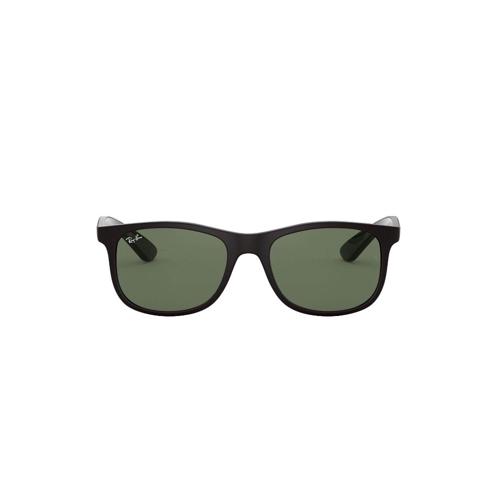Ray-Ban Junior Kids' RJ9062S Rectangular Sunglasses, Matte Black/Dark Green, 48 mm