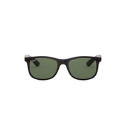 Ray-Ban Junior Kids' RJ9062S Rectangular Sunglasses, Matte Black/Dark Green, 48 mm