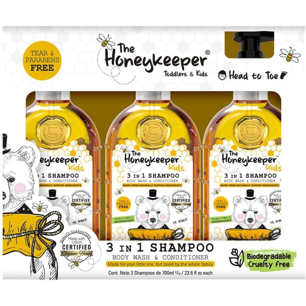 The Honeykeeper 3 in 1 Kids Shampoo/Body Wash/Conditioner, 23.6 fl oz - 3 Pack
