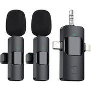 BAILIXIN Advanced Wireless Lavalier Mic with Noise Cancellation & Monitor Function, USB-C/Lightning Output