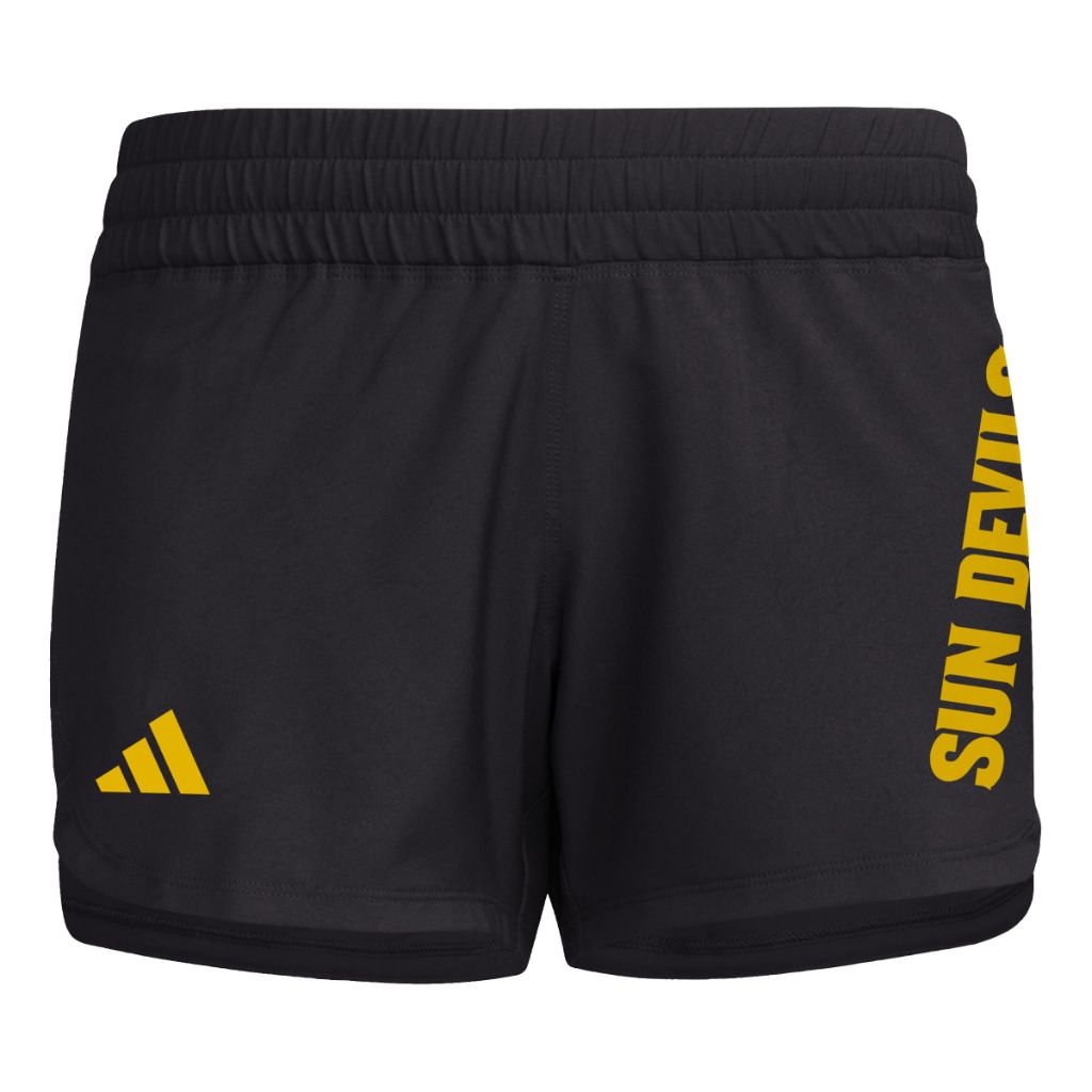 Adidas Women's D4T Woven Arizona State University Training Shorts, Black/Team Collegiate Gold/ X-Large/5" Inseam