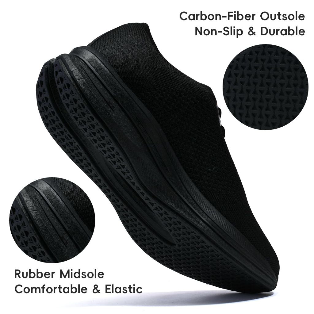 PMKZSES Mens Non-Slip Walking Shoes, Black - Size 45