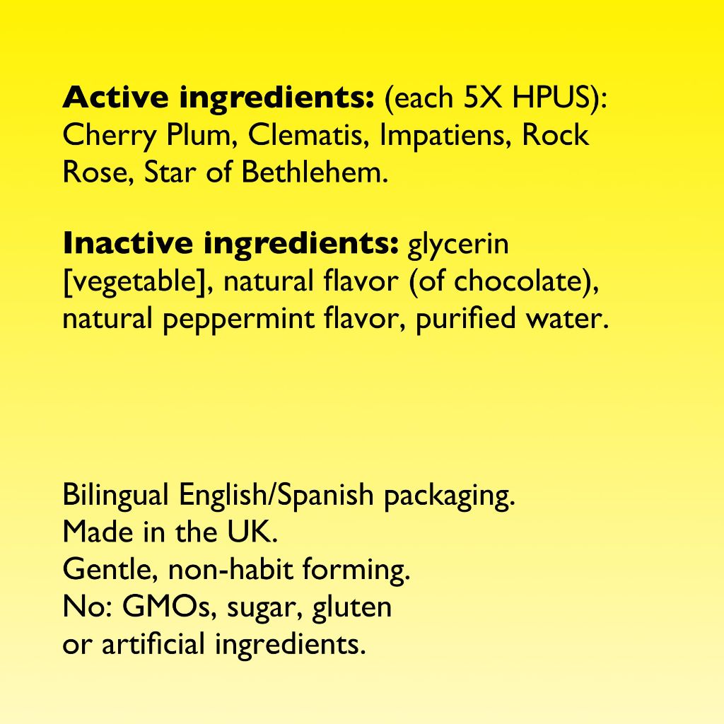 RESCUE Bach Remedy- Chocolate Peppermint Flavor- Stress Relief- Homeopathic- Flower Essences- 20mL