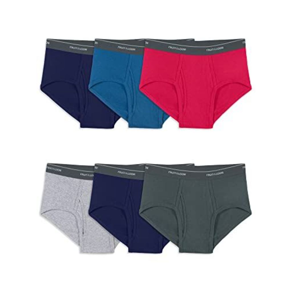 Fruit of the Loom Mens Tag-free Cotton Briefs Underwear  6 Pack - Assorted Colors  Large 36-38 IN
