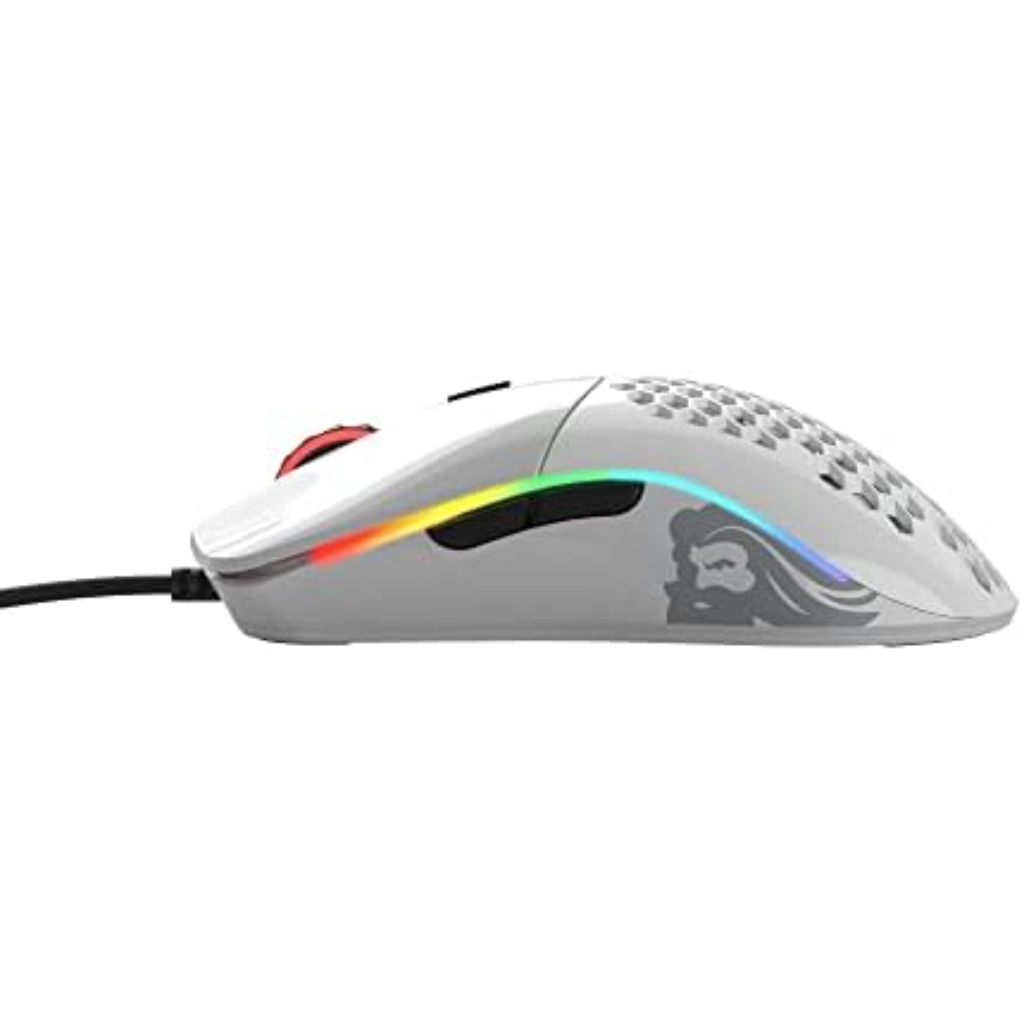 Glorious Gaming Superlight Wired PC Gaming Mouse with Honeycomb Shell, 6 Programmable Buttons, RGB Lighting & PTFE Skates - Model O, Glossy White