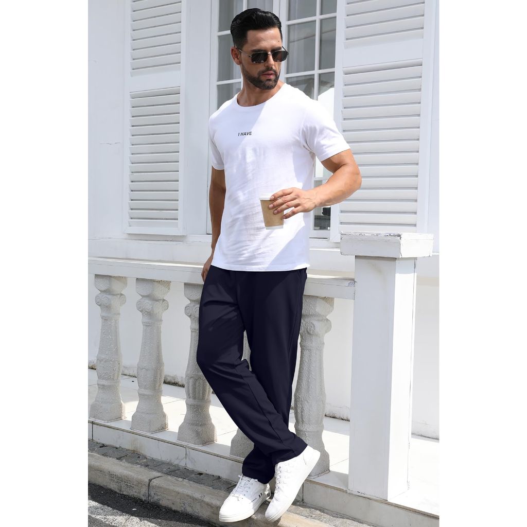 Aiyino Men's Casual Pants, Navy