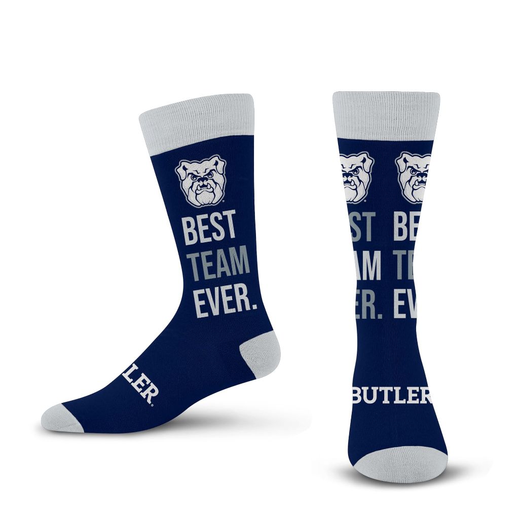 For Bare Feet NCAA BUTLER BULLDOGS Best Team Ever Crew Sock Team Color OSFM