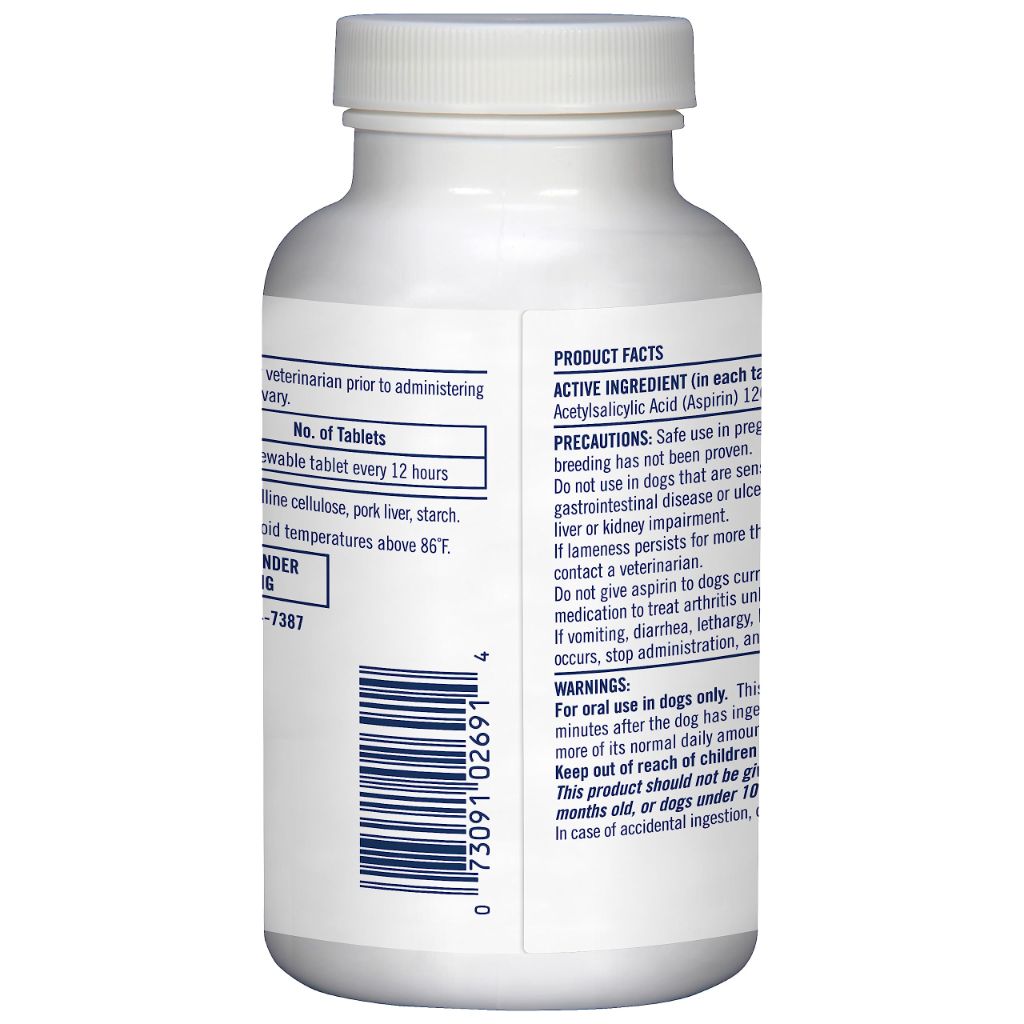 PetArmor Aspirin for Small Dogs, Fast Acting Anti-Inflammatory and Pain Relief For Dogs, 75 Liver Flavored Tablets