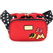 Minnie Ribbon Travel Bow Fanny Pack Crossbody Faux Leather Purse