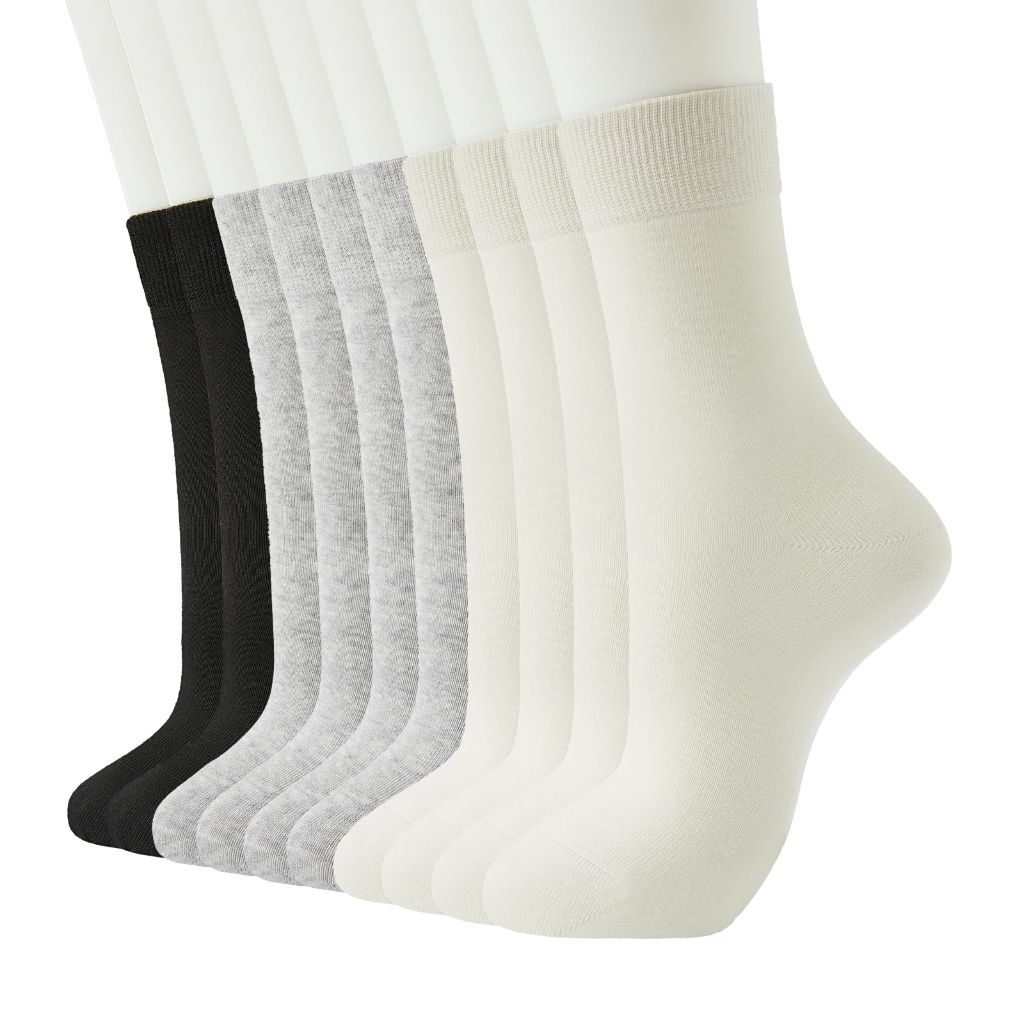 J-BOX Women Cotton Crew Socks - 6 Pairs, size 6-12