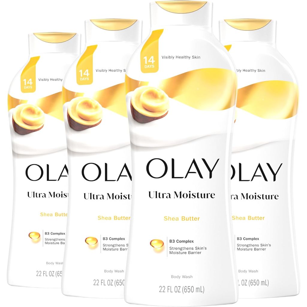 Olay Body Wash for Women, Ultra Moisture, Shea Butter Scent - 22 fl. oz. (Pack of 4)