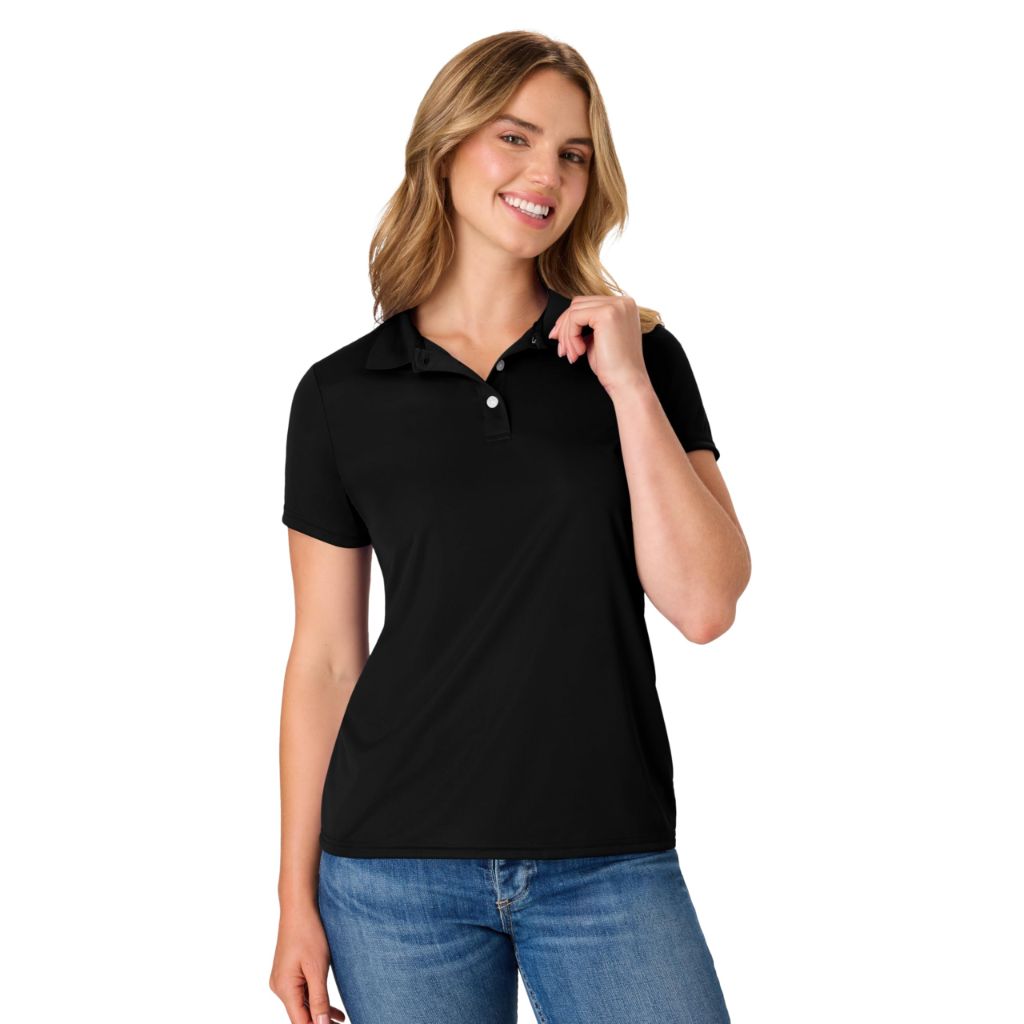 Hanes Women's Sport Performance Polo, Moisture-Wicking Performance Polo Shirt, 40+ UPF Protection, 1 pack