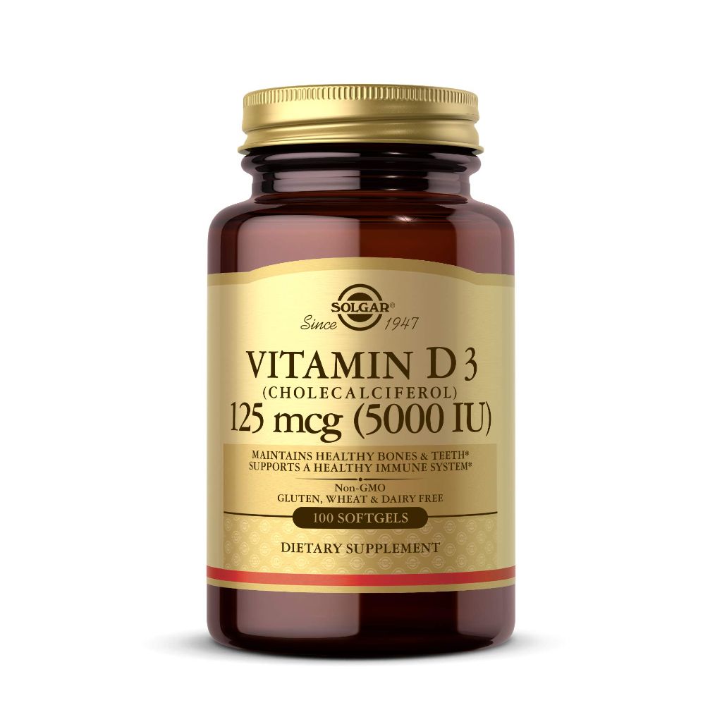 Solgar Vitamin D3 (Cholecalciferol) 100 Softgels - Helps Maintain Healthy Bones & Teeth