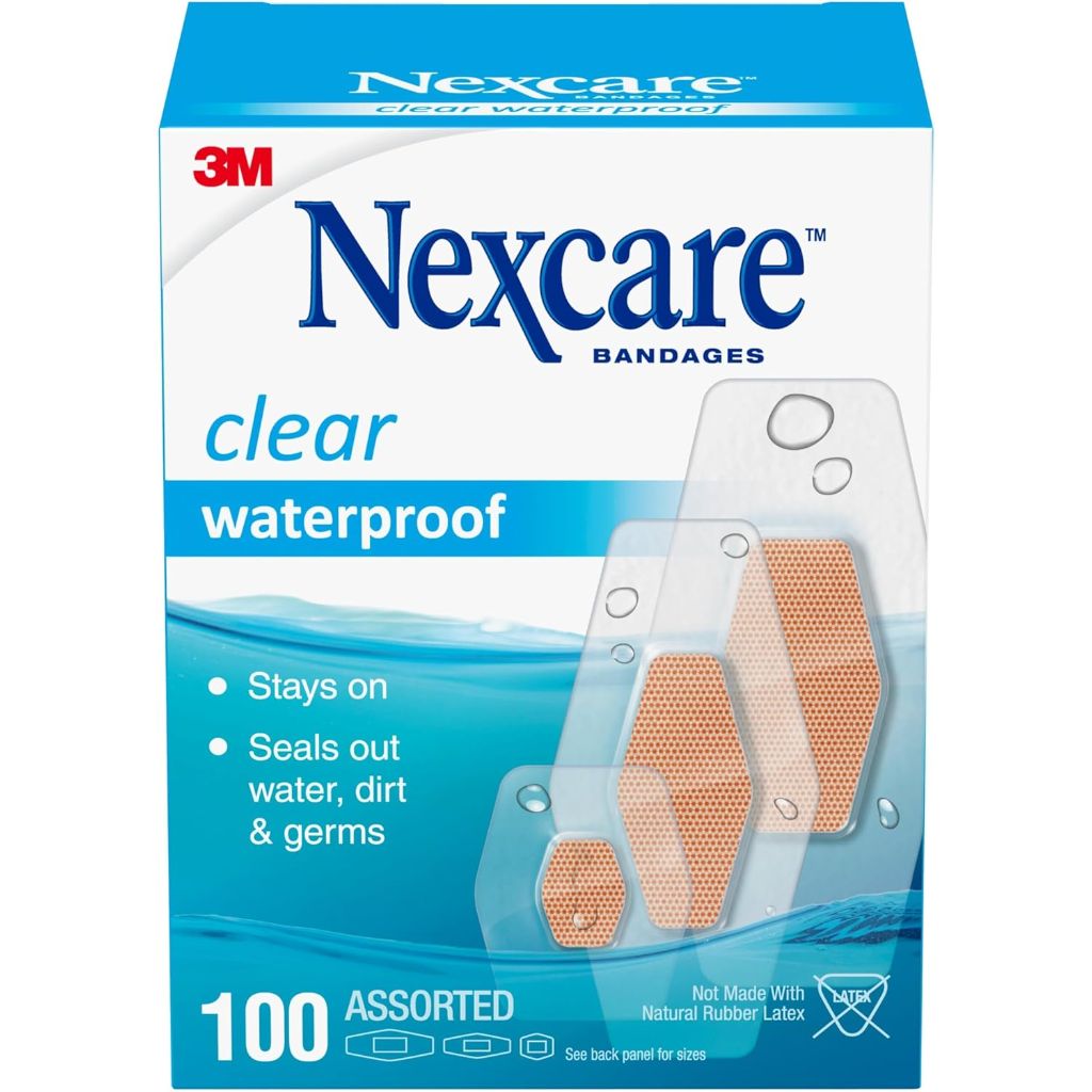 3M Nexcare Clear Waterproof Assorted Bandages - 100ct.