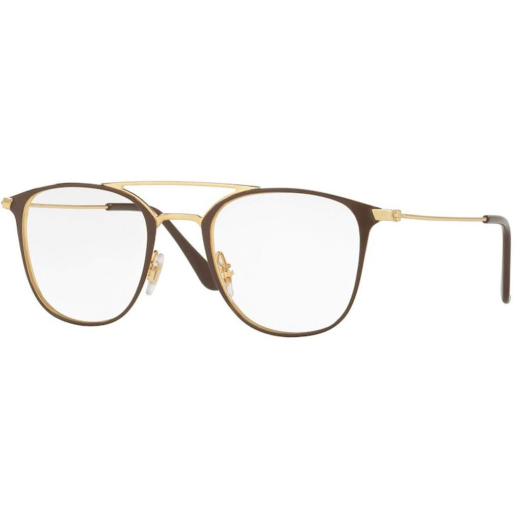 Ray-Ban RX6377 2905 Eyeglass Frames - Gold/Shiny Brown w/Demo Lens, 50mm