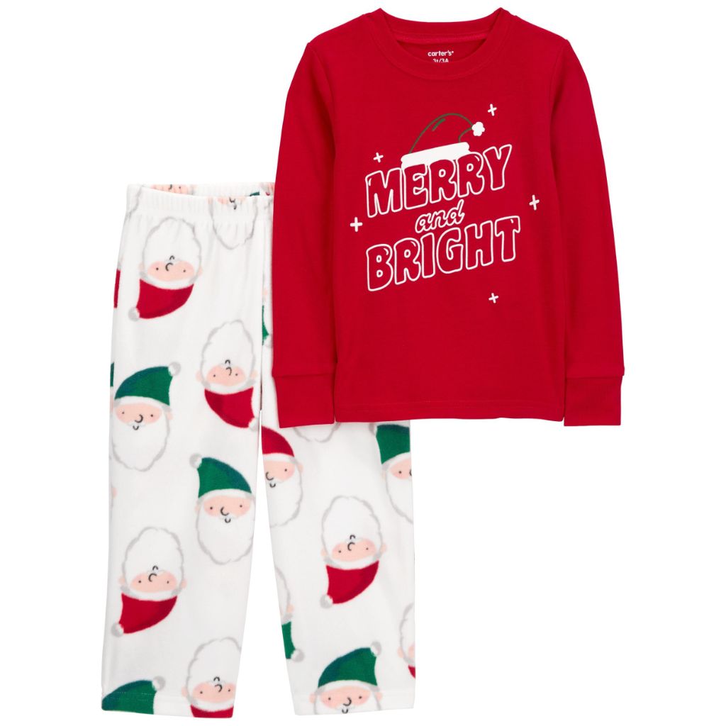 Carter's Girl's 2 Pc Fleece Pj Set (as1, age, 2_years, Santa Squad/Fleece Set, 2T)