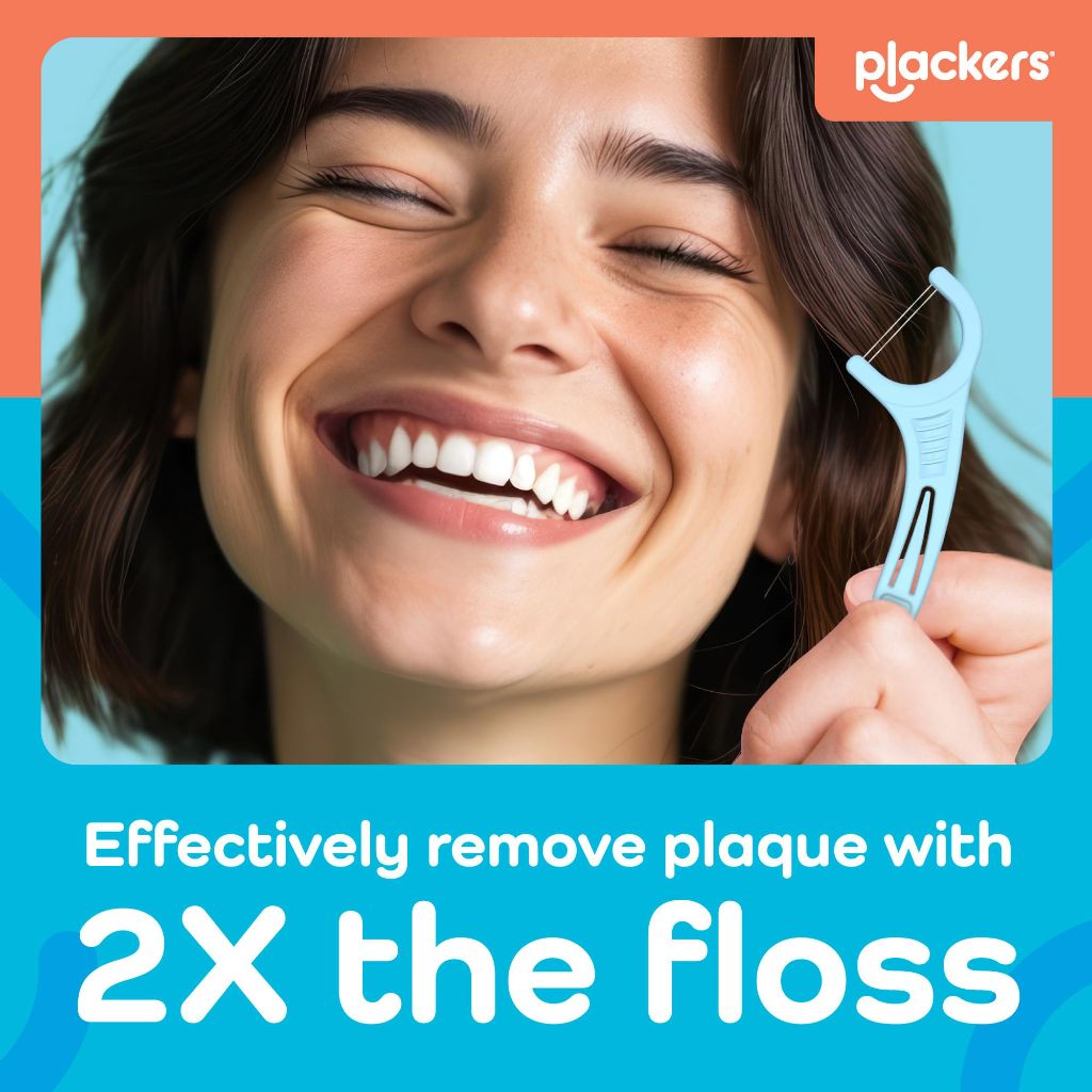 Plackers® Twin Line® Floss Picks with Tuffloss® Intense Mint, 75 Count
