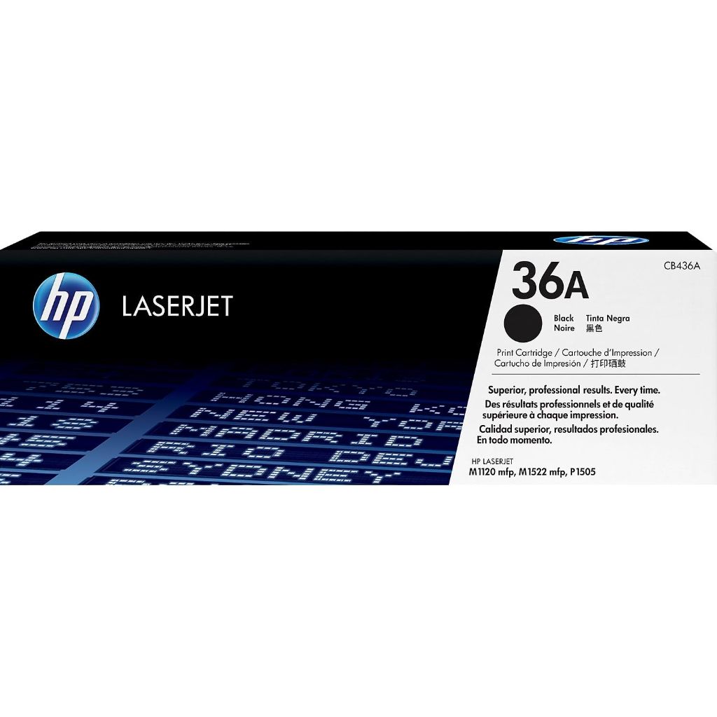 HP 36A Black Standard Yield Toner Cartridge, Prints Up to 2,000 Pages (CB436A)