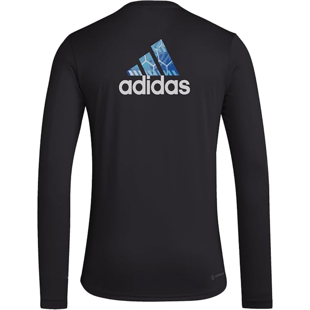 adidas Men's Club De Foot Long Sleeve Pre-Game T-Shirt, Black, CF Montreal, XL