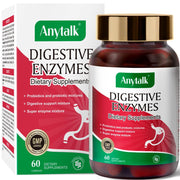 ANYTALK Digestive Enzymes - with Probiotics & Prebiotics Organic Super Enzymes Digestion | 60 Capsules