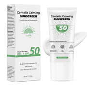 Centella Sunscreen SPF 50 , Hyalu CICA Water-Fit Sun Serum - No White Cast Sensitive Skin Calming Protector Solar 2 fl.oz