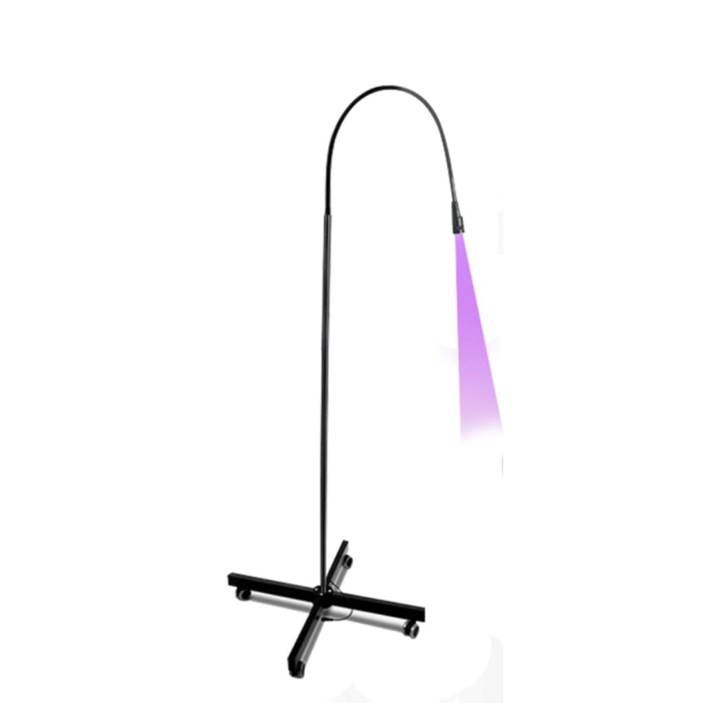 UV Lash Lamp With Wheels - Foot Pedal Control Gel Curing Light - Adjustable Gooseneck for Lash Artists, Nail Tech, Makeup Studios (Black Rolling)