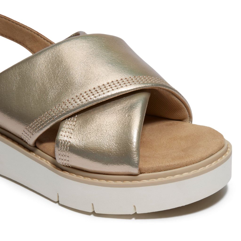 Timberland Women's Safari Dawn Backstrap Sandal, Gold Metallic, 9.5 Medium