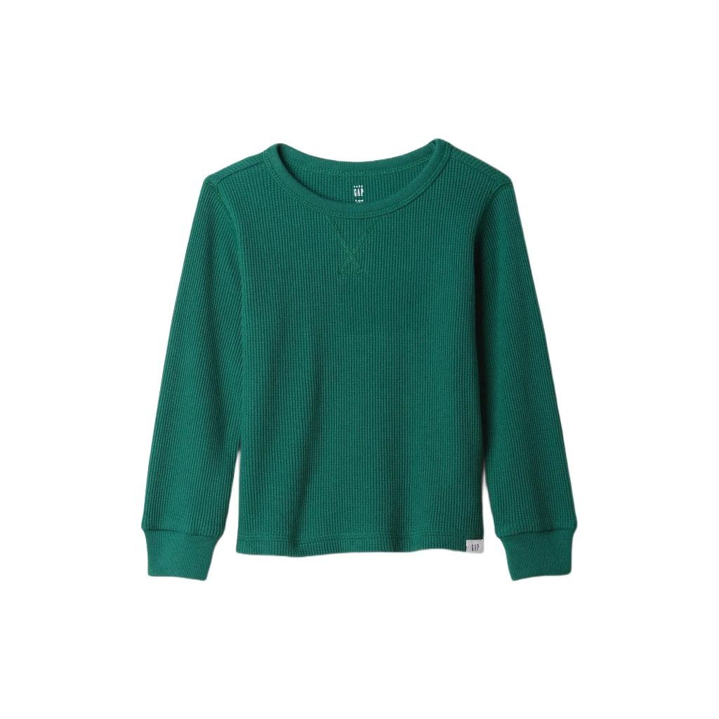 GAP Boys Long Sleeve Thermal Crewneck Balsam Tree 6-12M
